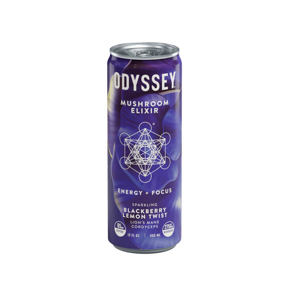 Odyssey Mushroom Elixir w/ 85 mg Caffeine | Blackberry Lemon 4 pk