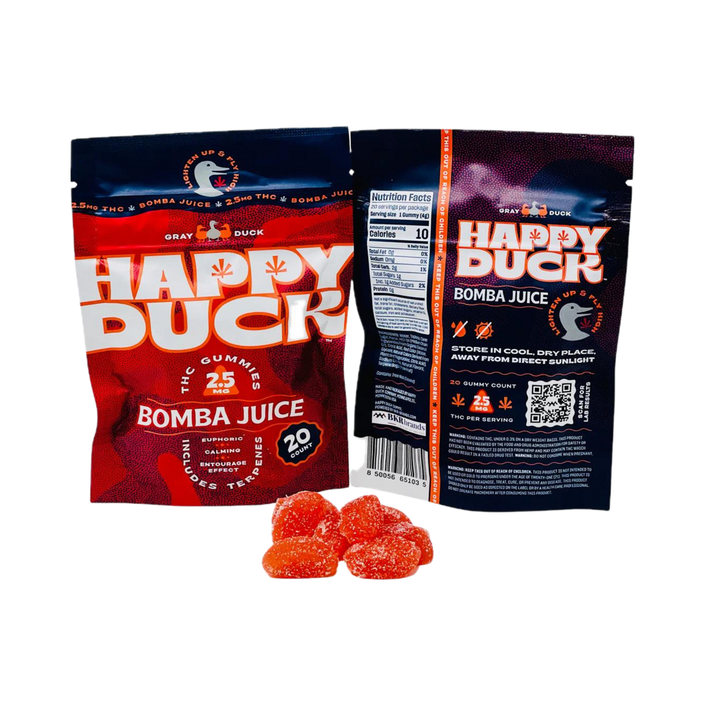 Happy Duck 2.5mg THC Gummies 20 pk | Bomba Juice