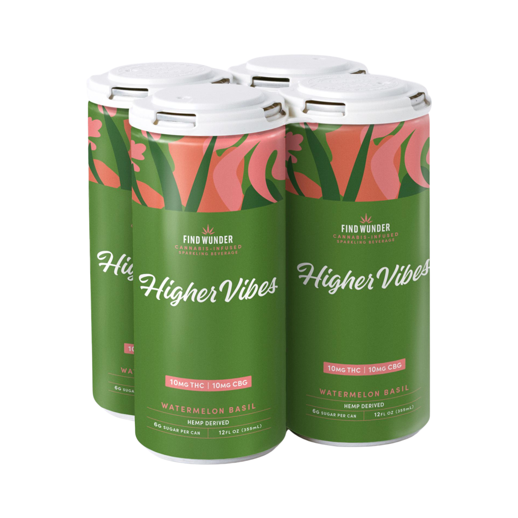 Find Wunder Higher Vibes THC Watermelon Basil 4 pk | CBD RS
