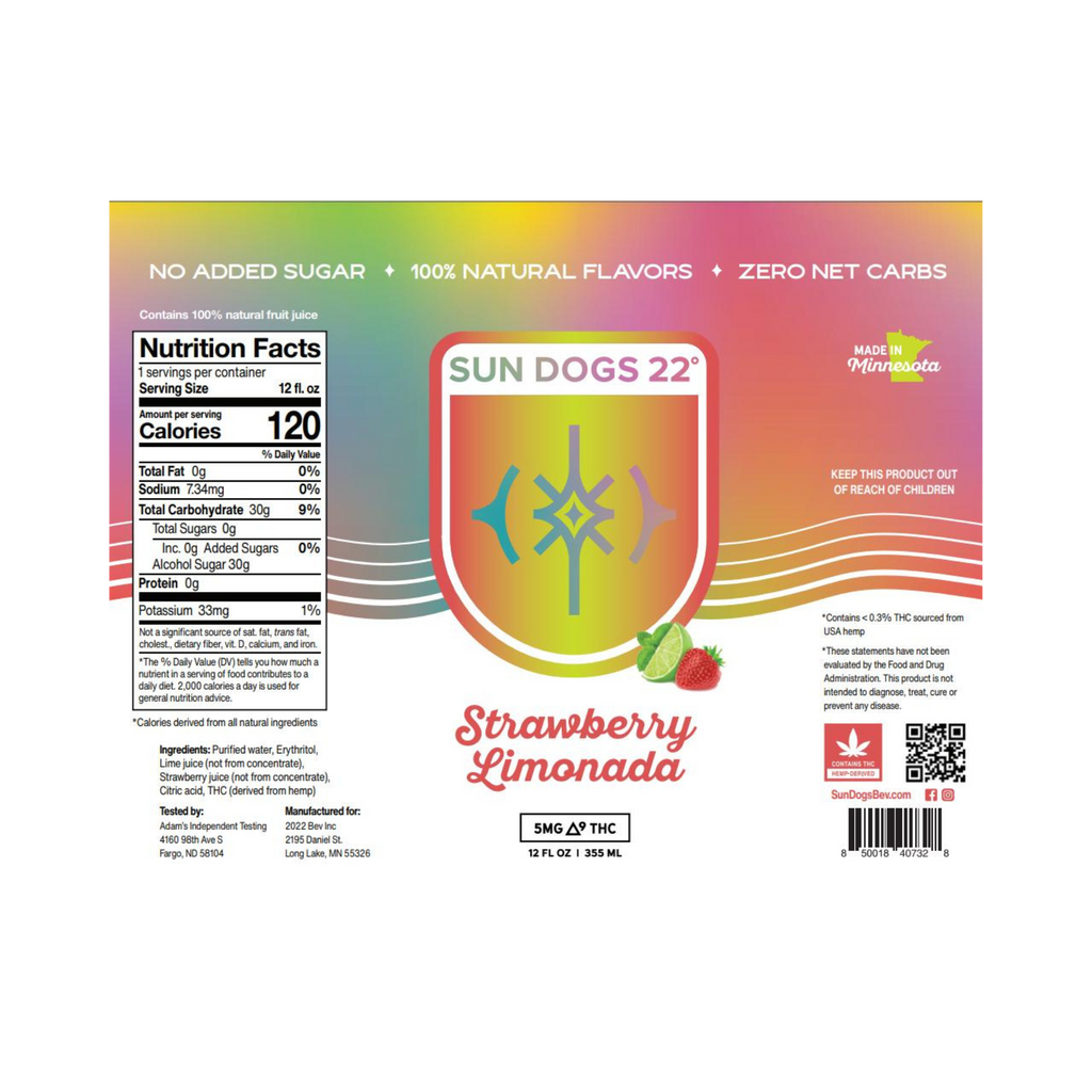 Sun Dogs THC | Strawberry Limonada 5 mg 4 pk
