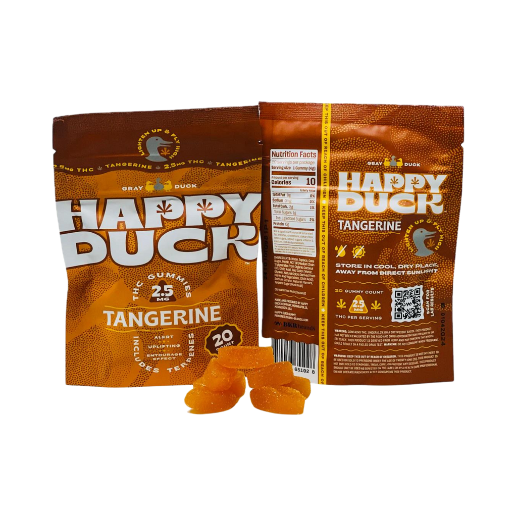 Happy Duck 2.5mg THC Gummies 20 pk | Tangerine