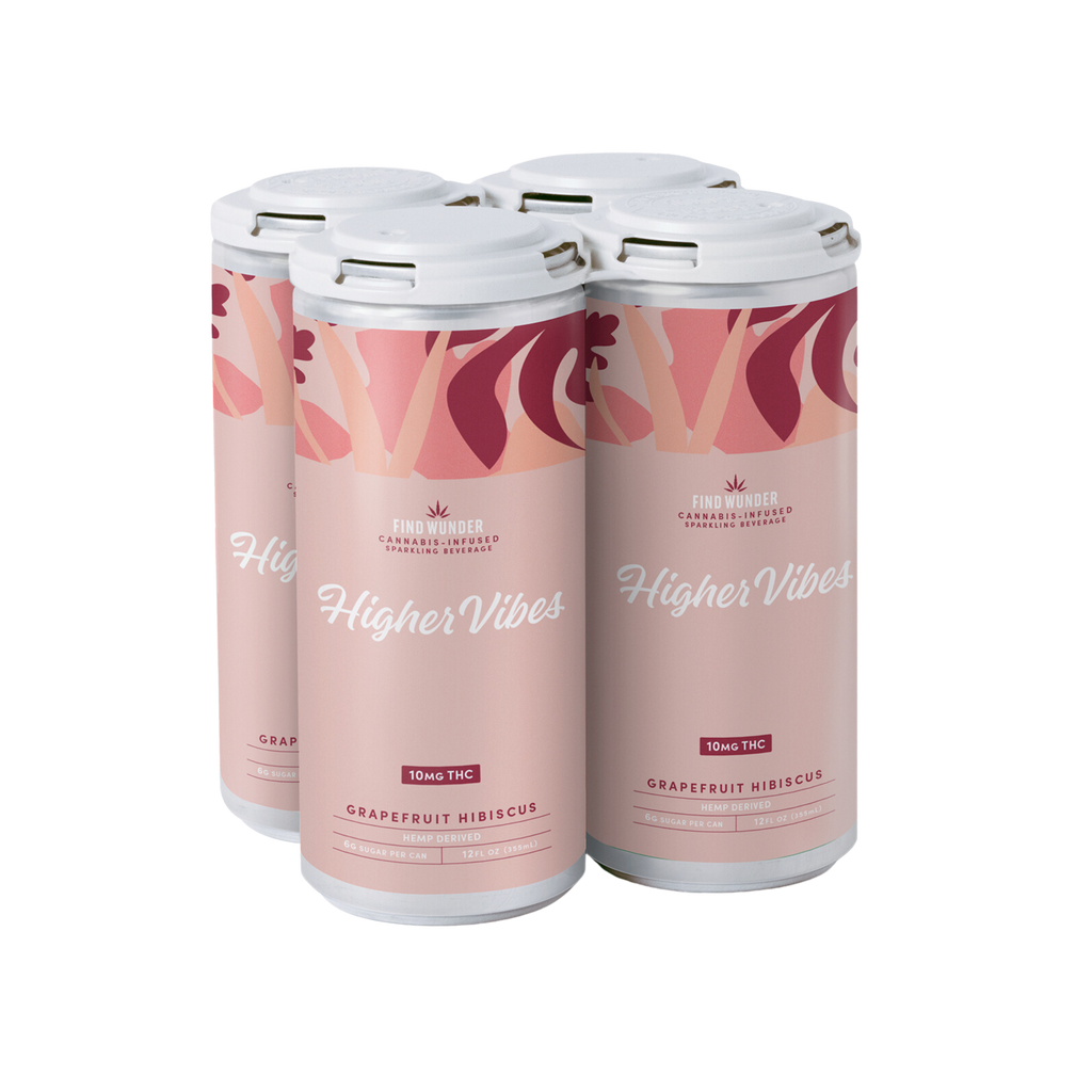 Find Wunder Higher Vibes THC Grapefruit Hibiscus 4 pk