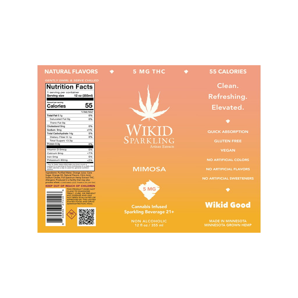 Wikid Sparkling THC | Mimosa 5 mg 4 pk