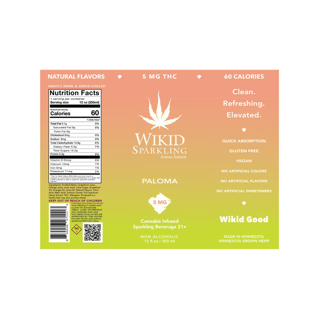 Wikid Sparkling THC | Paloma 5 mg 4 pk
