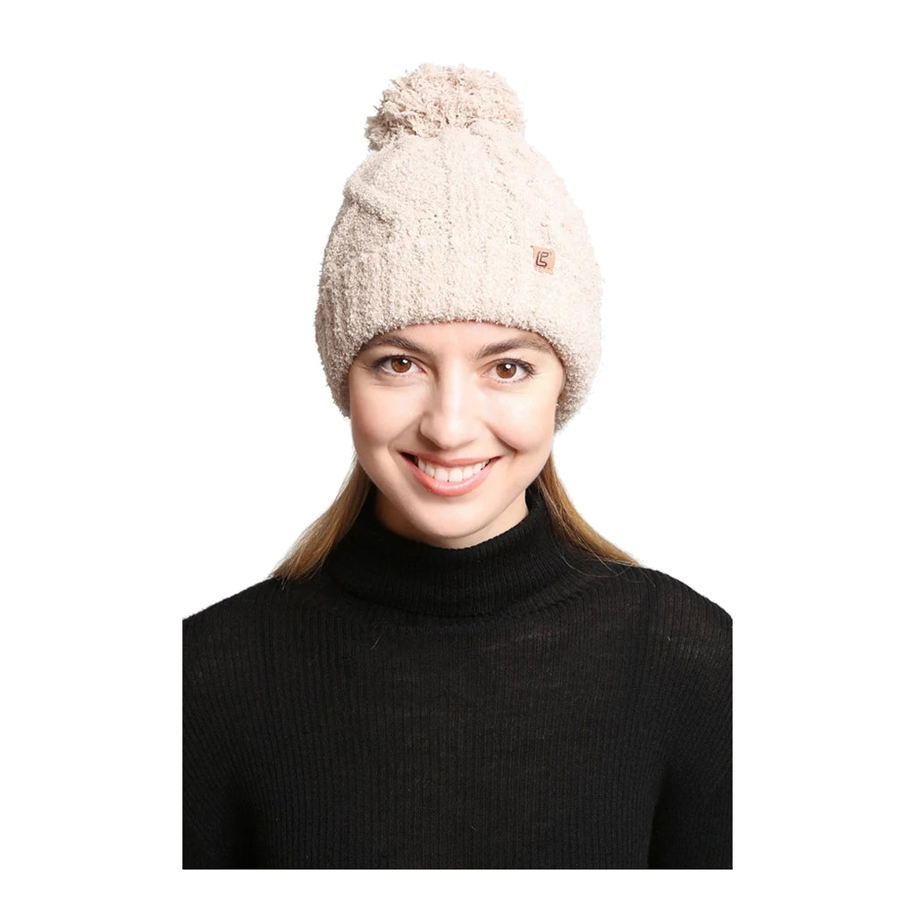 ComfyLuxe Solid Color Cable Knit Beanie